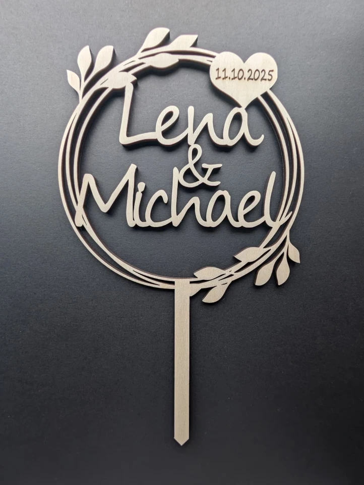 CakeTopper personalisiert Hochzeit Verlobung Hochzeitsdeko Tortendeko Kuchendeko - Bild 2 von 4