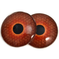 Pair Deep Amber Honeycomb Glass Eyes Jewelry Taxidermy Flatback Cabochons