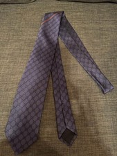 GUCCI Purple Silk Logo Pattern Tie Italy Made Used