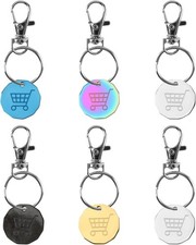 Moneda de 6 libras del Reino Unido para carros de supermercado carrito de compras de metal token llavero