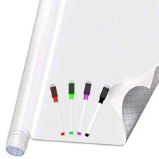 Self Adhesive White Board Paper - Dry Erase Wall Stickers Roll 17.7" x 78.7" 6