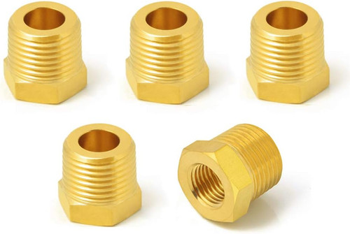 Brass Reducer Hex Bushing, 1/2" Male NPT to 3/8" Female NPT, Reducing Pipe Adapt