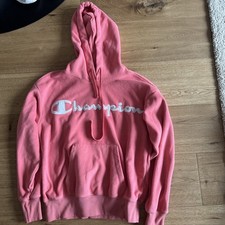Champions Kaputzen Pullover Damen Sweatshirt Gr S Rosa Baumwolle Shirt Winter 