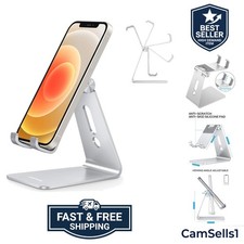 Adjustable Cell Phone Stand, Aluminum Desktop Cellphone Stand with Anti-Slip ...