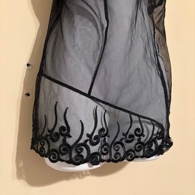 Shirley of Hollywood Vintage Lace Black Chemise Lingerie L