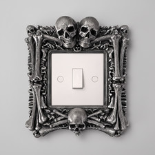 Skull & Bones Light Switch Surround | Gothic Skull Switch Cover | Macabre Wall