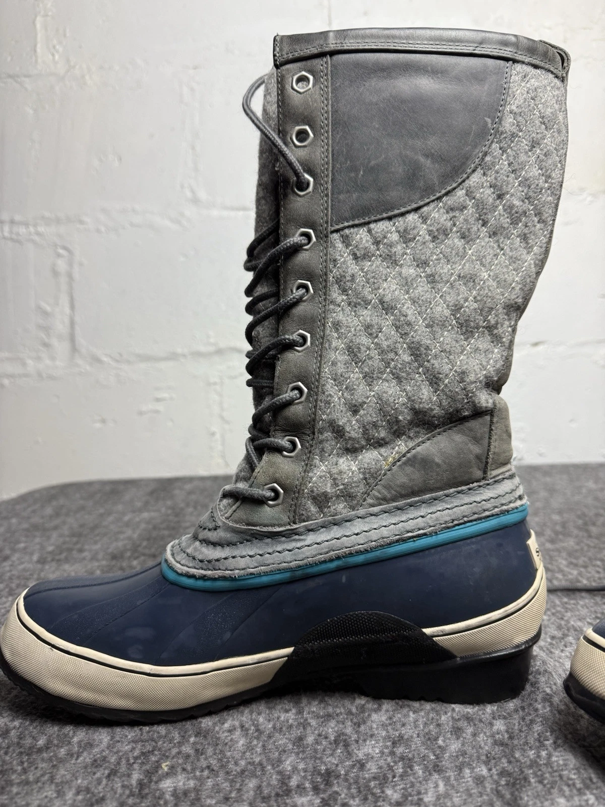 sorel sorelli tall waterproof rubber snow rain quilted lace boots