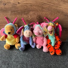 Vintage Disney Easter 2000 Pooh Eeyore Piglet Tigger Butterfly Plush Set NWT