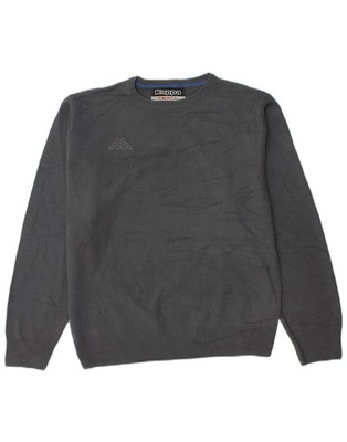 KAPPA Mens Crew Neck Jumper Sweater Small Grey DG01