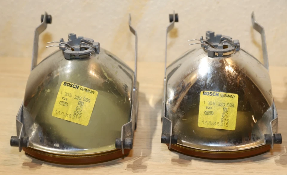 2x Mercedes W116 Scheinwerfer Reflektor Gelb Bosch 1305320989 - Bild 2 von 4