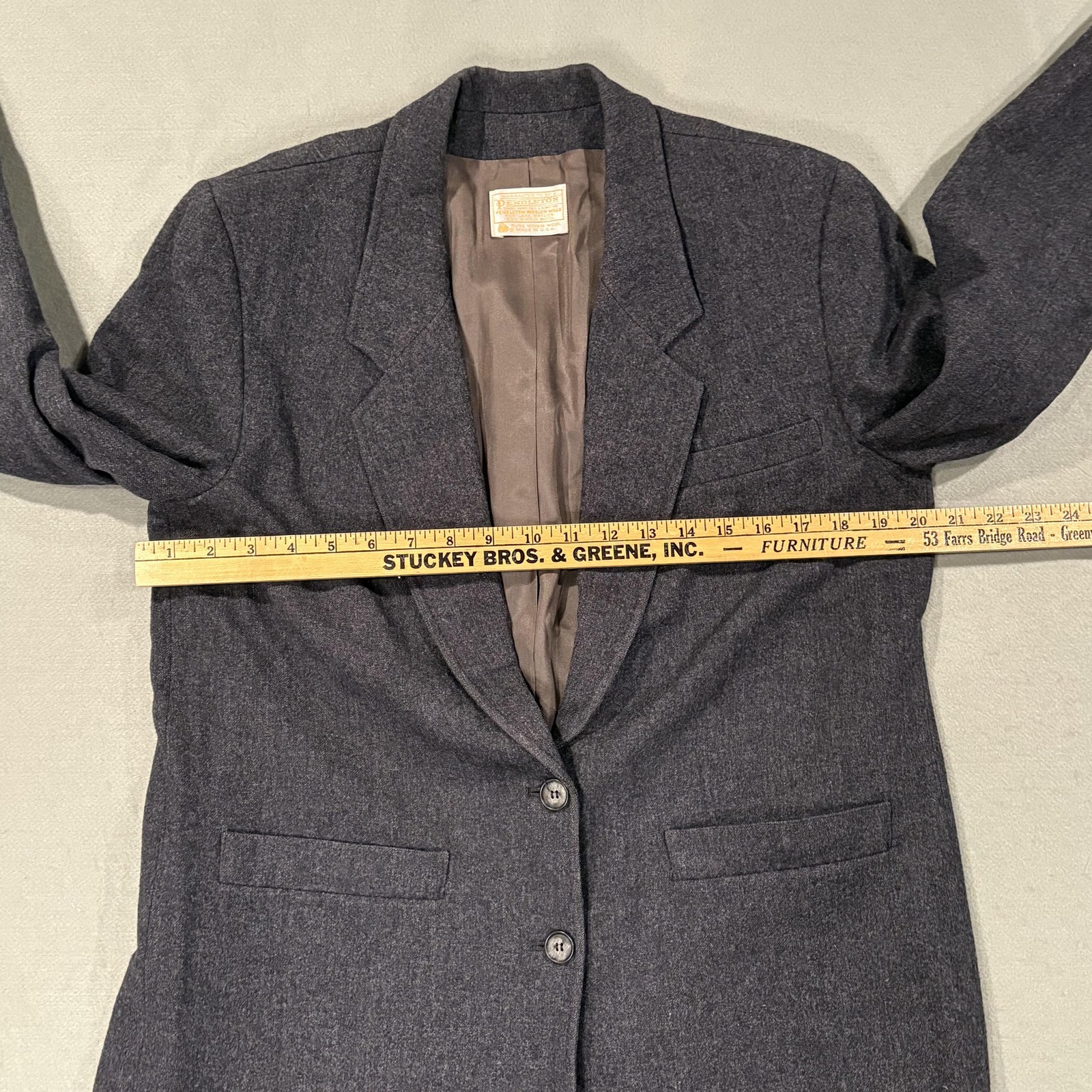 Pendleton Blazer Jacket Womens 14 Large Gray Herr… - image 8