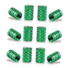 12PCS Tire Valve Stem Caps, Car Exterior Accessories, Aluminum Alloy Green