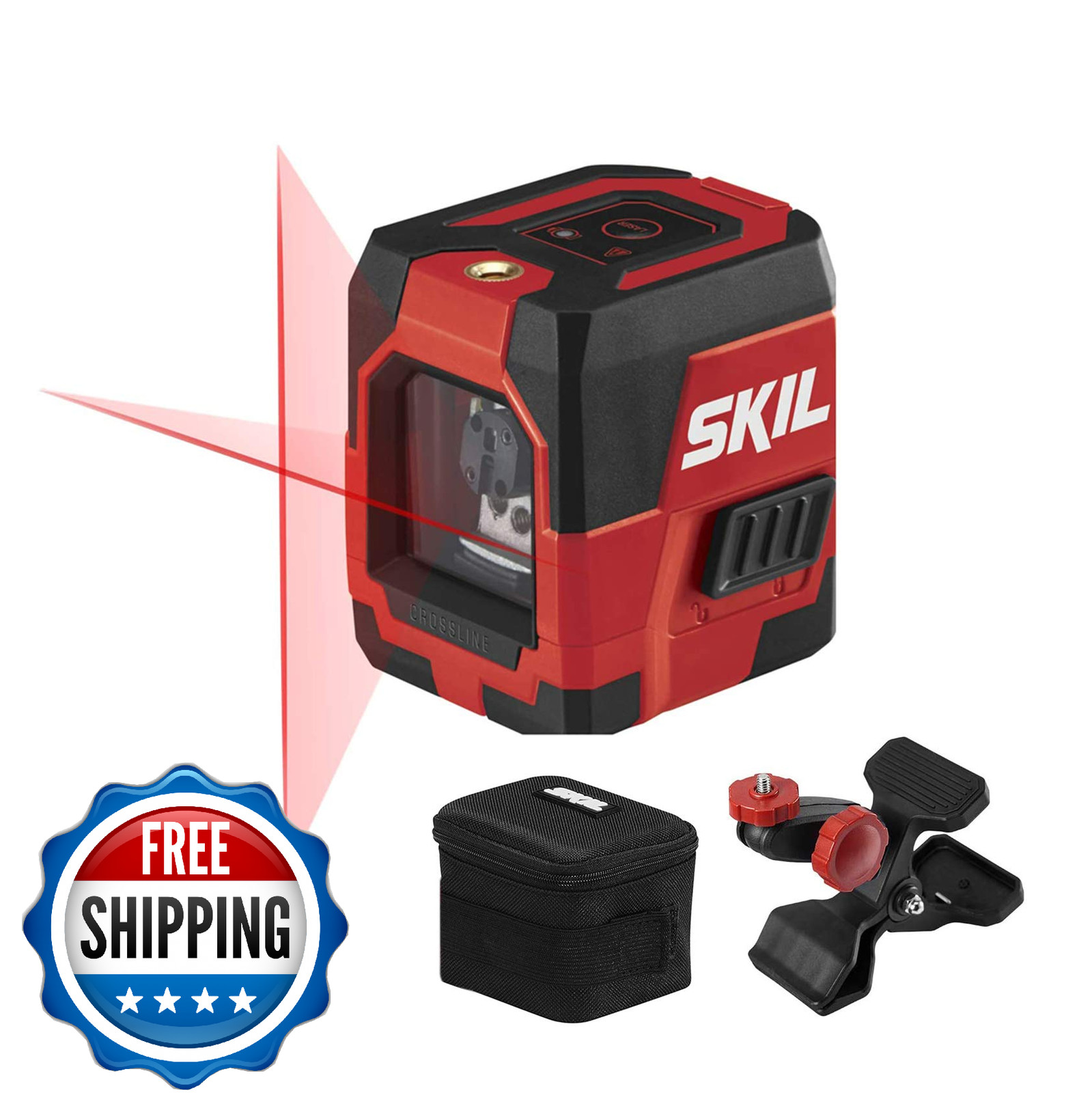 SKIL 50ft Red Self-Leveling Cross Line Laser Level w/ Horizontal & Vertical Line