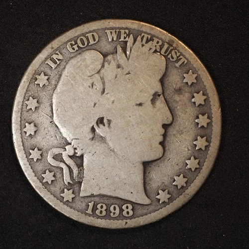 1898 **O** BARBER SILVER HALF DOLLAR ***NICE COIN!***  FREE SHIPPING! C1893