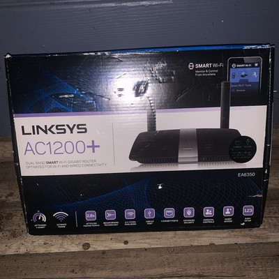 Linksys AC1200+ EA6350 Dual Band Smart Wi-Fi Gigabit Router 4-Port USB 3.0
