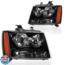 DimFlux Headlight Assembly, Headlights Kit Compatible with 2007-2014 Chevy Ta