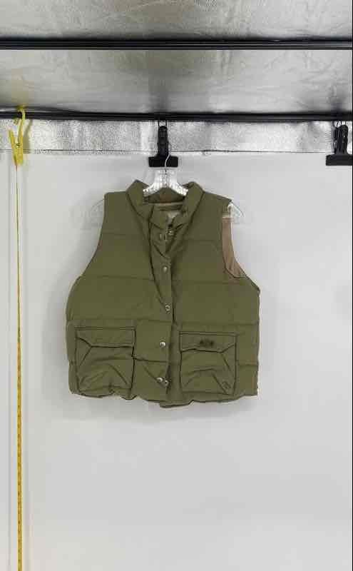 Denim & Supply Ralph Lauren Womens Green Sleeveless Snap Front Vest Size Large