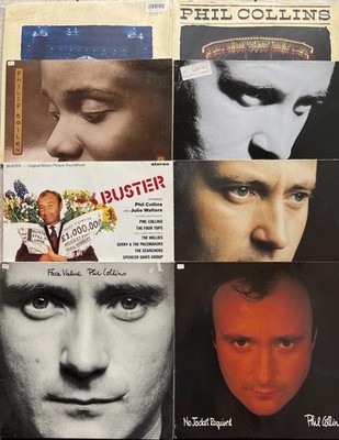 8 x Phil Collins Vinyl LP Konvolut - Serious Hits LIVE!, Face Value, No Jacket..