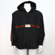 Gucci Black Web Stripe Cotton Men's Windbreaker Jacket 594861 152317975