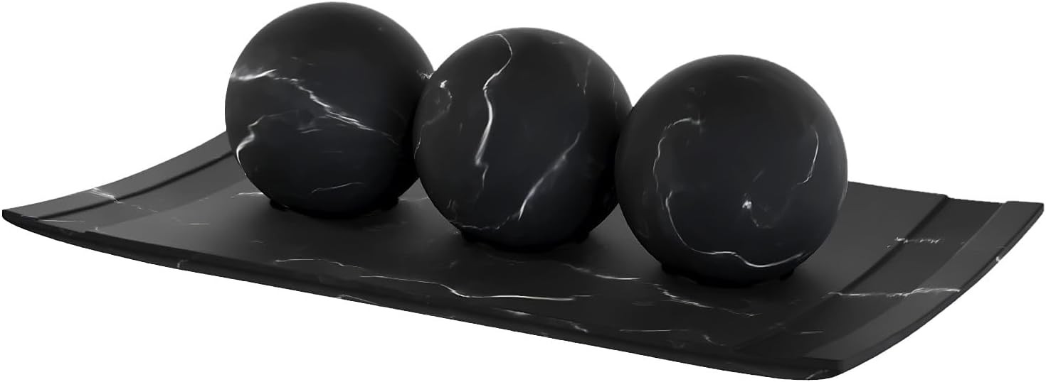 Creative Scents Black Marble Look Home Decor Bowl and Matte 