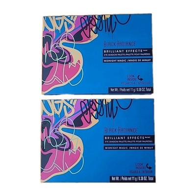 2 Black Radiance Brilliant Effects Eye Shadow Palette Midnight Magic 12 Shades