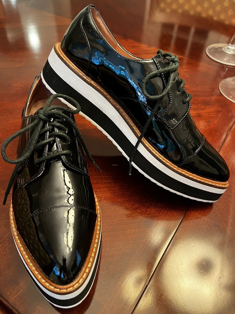 Patent Leather Platform Oxfords Shoes Black US 7M EU 38 by Patent Leather Platform Oxfords Shoes Black US 7M EU 38 by