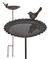 Vogel TräNke Antik Gusseisen - 79,5 Cm - Futterstation Bad Garten Deko Stecker