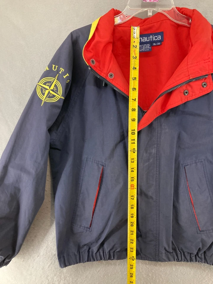 Chaqueta Nautica YOUTH XL Azul Cortavientos Con Capucha Forrada Expedición De Colección Foto 3 de 4