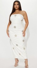 White Leather Dress - Size 16-18