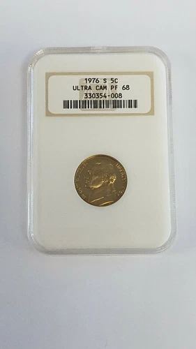 1976 S 5 CENTS NICKEL USA ULTRA CAM PF 68 NGC