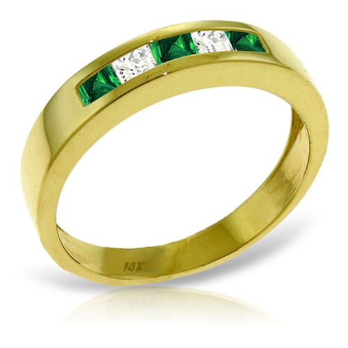 14K. GOLD RINGS WITH NATURAL EMERALDS & WHITE TOPAZ - Picture 3 of 9