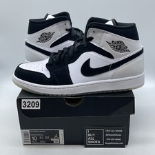 Size 10 - Jordan 1 Mid SE Diamond White Black Suede Leather (DH6933-100)
