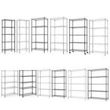 5 Tier Shelf Storage Heavy Duty Wire Shelving Garage Rack Carbon Steel Shelves