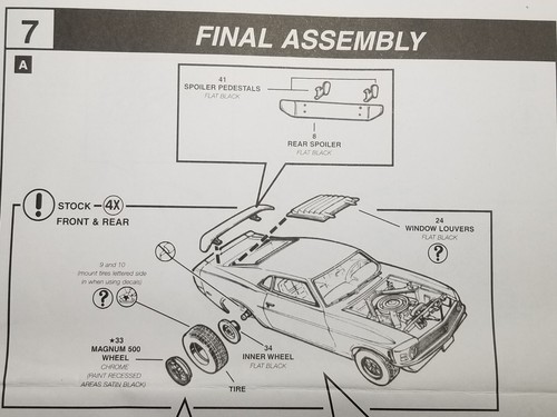 SPOILER TRASERO 70 Mustang de Revell kit modelo 1:24 1970 Boss 429 - Imagen 7 de 8