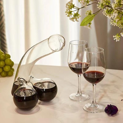 Lustige Glas Weinkaraffe 400ml ml Glas Alkohol Flasche Party Wein Zubehör - Bild 16 von 24