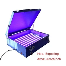 LED Screen Printing Exposure Unit 20 x 24in Light Box for Plate Curing w/Lid