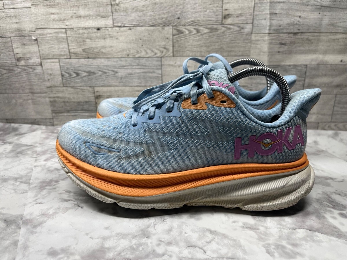 Hoka One One Clifton 9 Sneaker Women 7D Wide Running Shoes Blue
