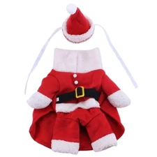 Santa Clause Suit Red Hat & Jackets Fashion Cat Dog Plush Costume Pet Supplies