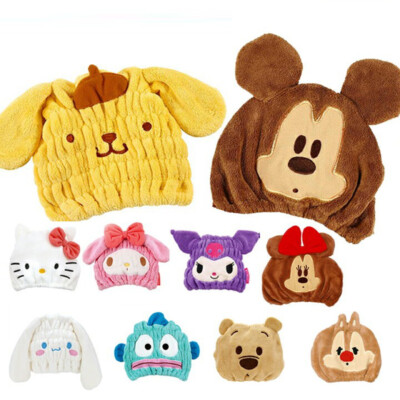 Skater Water Absorptiont Quick Drying Towel Cap Hair Wrap Disney Sanrio For Kid