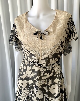 cream dress black lace Amazon.com: Women's Vintage Cream Black Lace Maxi Dress Romantic Long  Sleevees Set Bodycon Dresses Black S : Clothing, Shoes & Jewelry