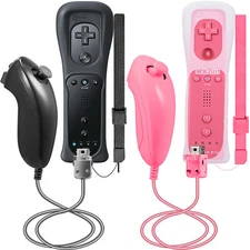 2 in 1 Built in Motion Plus Remote Controller/ Nunchuck For Nintendo Wii & Wii U