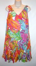 NWT MSRP $140 - LAUREN RALPH LAUREN Sleeveless Ruffled Hem Dress, Multicolor 