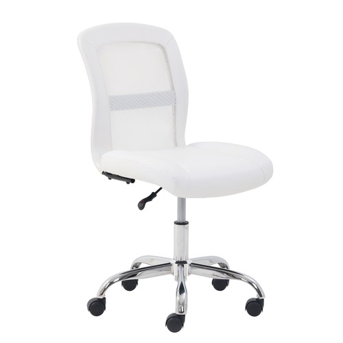 Mid-Back, Vinyl Mesh Task Office Chair, White