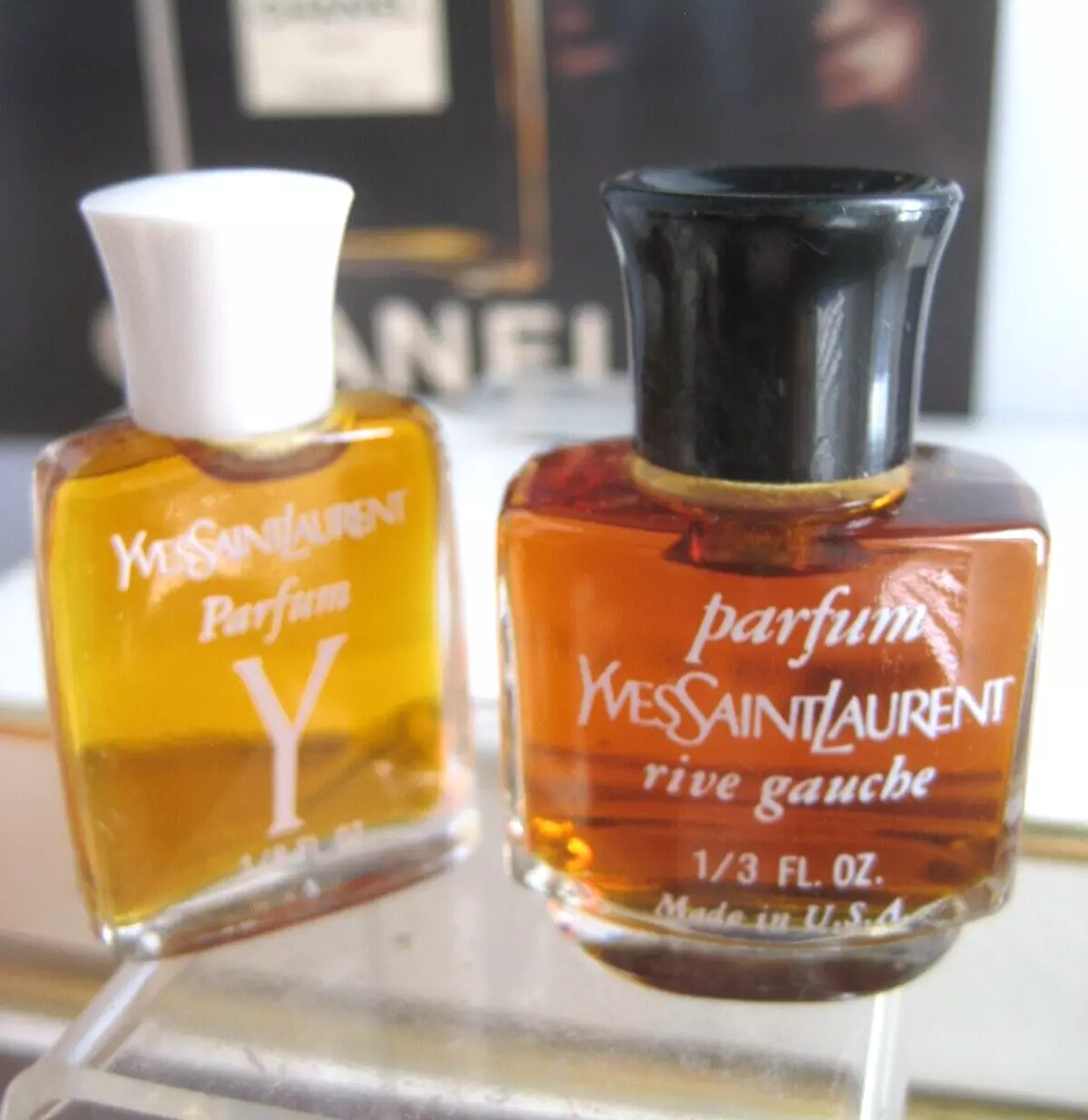 🎁2pc Lot Vintage 0.3 oz **PARFUM Y Yves Saints Laurent Pure