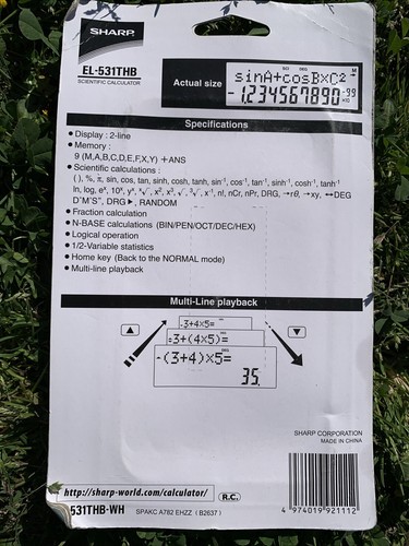SHARP EL-531THB-WH SCIENTIFIC CALCULATOR NEW Sealed New Old Stock Free Post - Picture 5 of 8