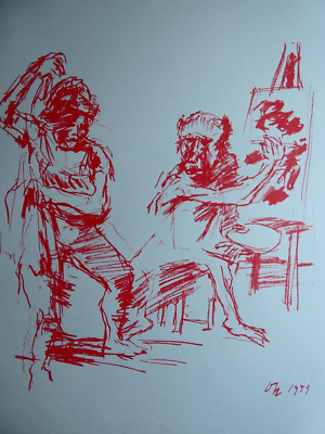 Oskar KOKOSCHKA (1886-1980) - The Action Painter, Lithografie 1959