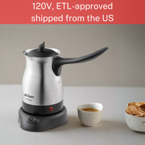 ARZUM Cezve Electric Turkish Coffee Maker, Stainless Steel, 120V