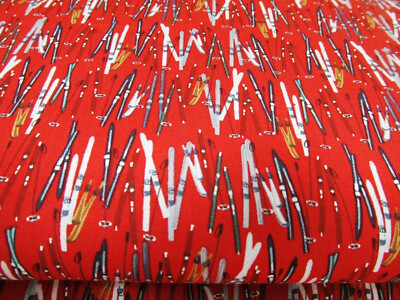 Alpine Ski Skistock Abfahrt Wintersport   Baumwolle  50x110  cm