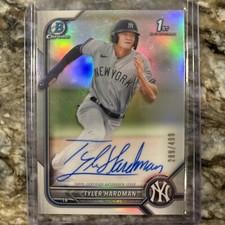 2022 Bowman Chrome TYLER HARDMAN 1st Refractor Auto #/499 CPA-TH NY Yankees