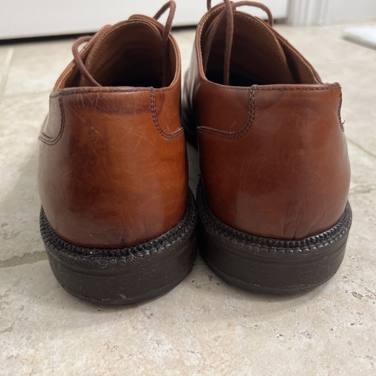 Johnston & Murphy Passport Brown Italian Leather Plain Toe Oxford Dress Shoes 10 Johnston & Murphy Passport Oxford Shoe Men US 10 M Brown  main image 4